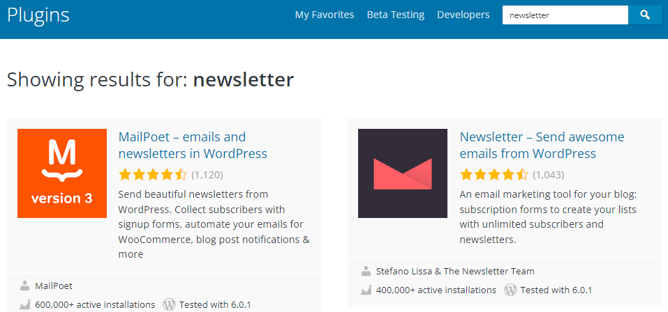 plugins de newsletter